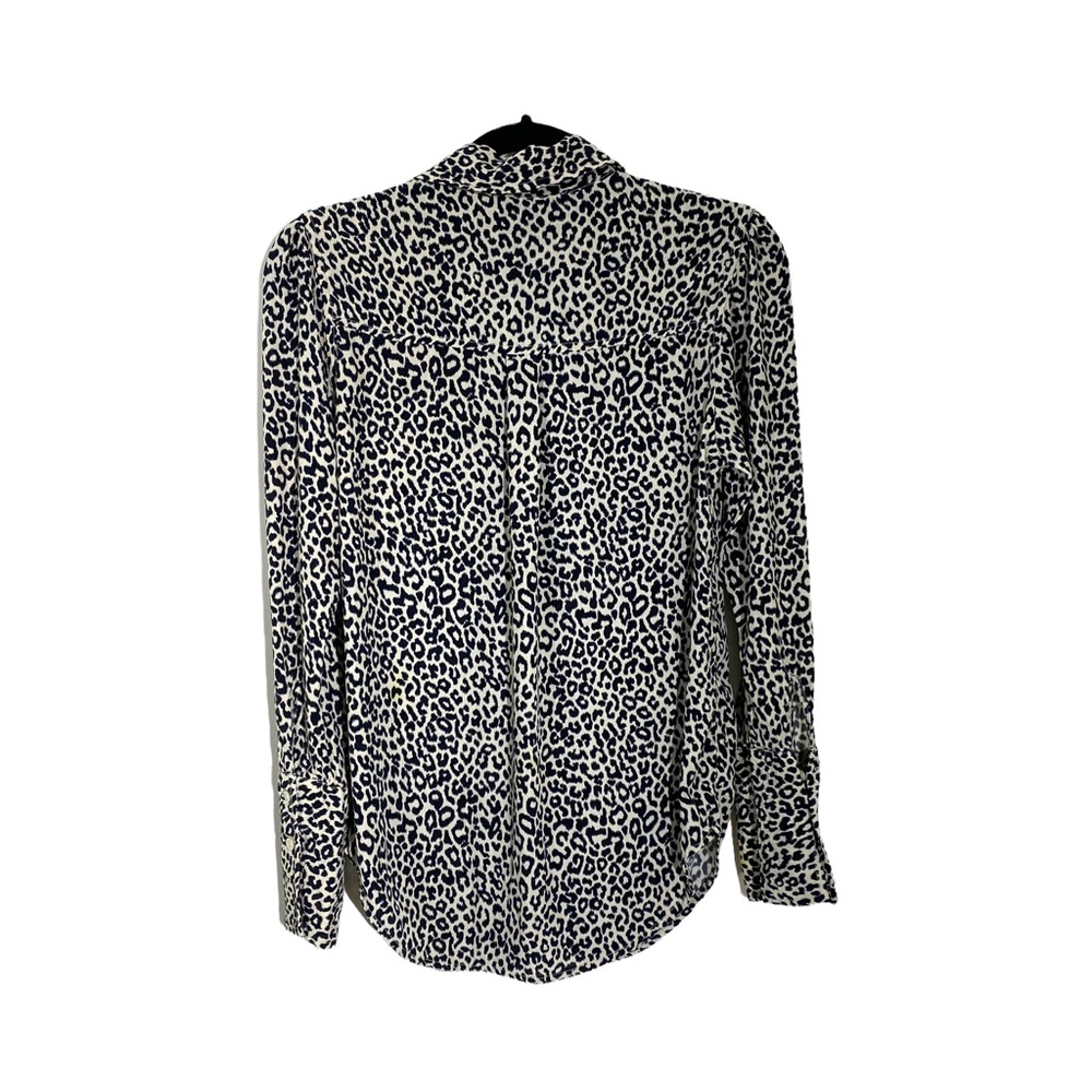 Something Navy Leopard Print Button Down Shirt - image 2